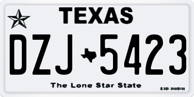 TX license plate DZJ5423