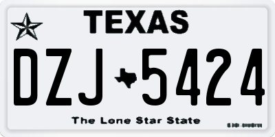 TX license plate DZJ5424