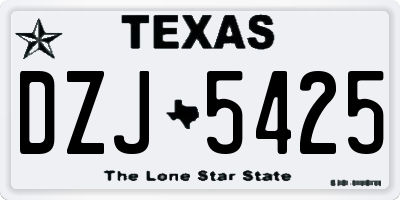 TX license plate DZJ5425