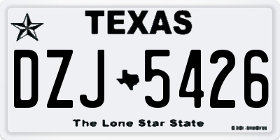 TX license plate DZJ5426