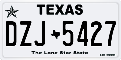 TX license plate DZJ5427
