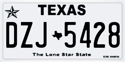 TX license plate DZJ5428