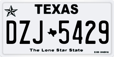TX license plate DZJ5429