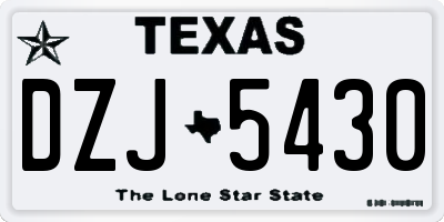 TX license plate DZJ5430
