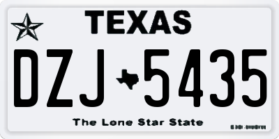 TX license plate DZJ5435