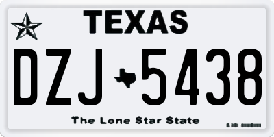 TX license plate DZJ5438