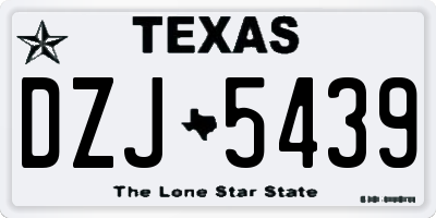 TX license plate DZJ5439