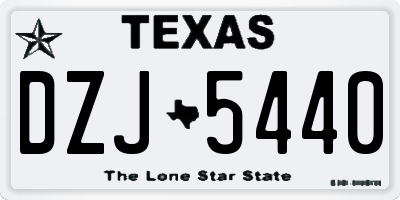 TX license plate DZJ5440