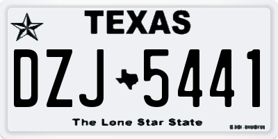 TX license plate DZJ5441
