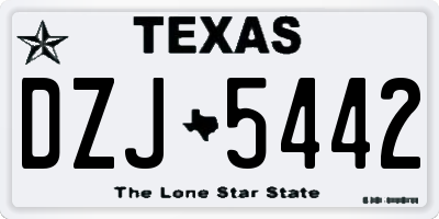 TX license plate DZJ5442