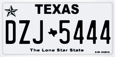 TX license plate DZJ5444
