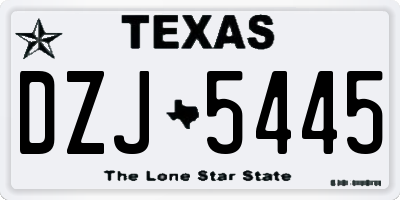 TX license plate DZJ5445