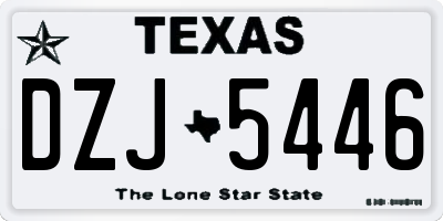 TX license plate DZJ5446