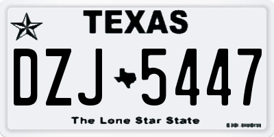 TX license plate DZJ5447
