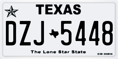 TX license plate DZJ5448