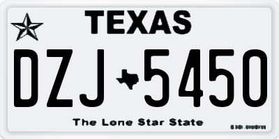 TX license plate DZJ5450