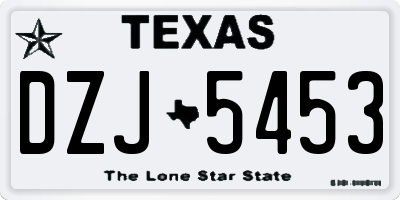 TX license plate DZJ5453