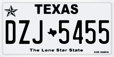 TX license plate DZJ5455