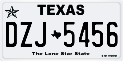 TX license plate DZJ5456