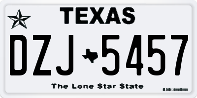 TX license plate DZJ5457