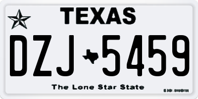 TX license plate DZJ5459