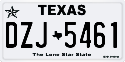 TX license plate DZJ5461