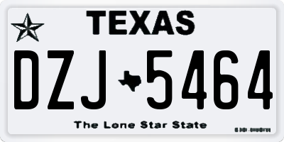 TX license plate DZJ5464