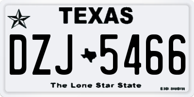 TX license plate DZJ5466