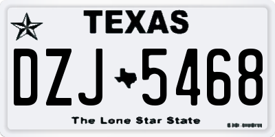 TX license plate DZJ5468