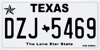 TX license plate DZJ5469