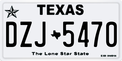 TX license plate DZJ5470
