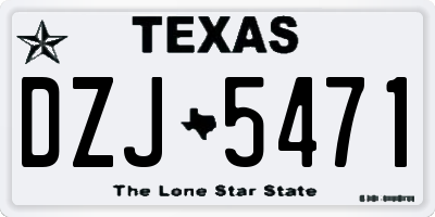 TX license plate DZJ5471