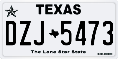 TX license plate DZJ5473