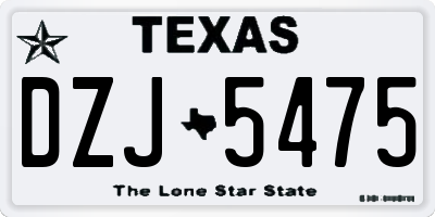 TX license plate DZJ5475