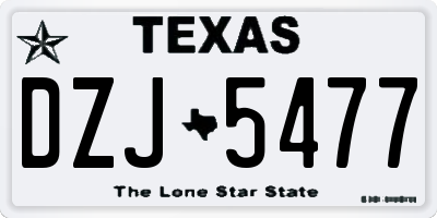 TX license plate DZJ5477
