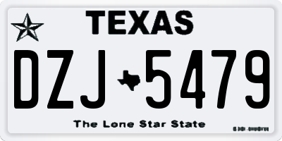 TX license plate DZJ5479