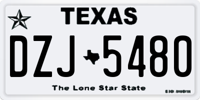 TX license plate DZJ5480