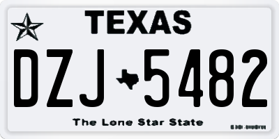 TX license plate DZJ5482