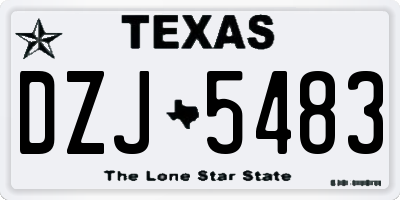 TX license plate DZJ5483