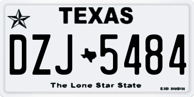 TX license plate DZJ5484