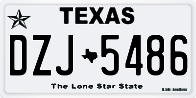 TX license plate DZJ5486