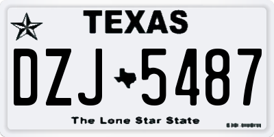 TX license plate DZJ5487