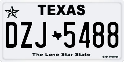 TX license plate DZJ5488