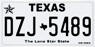 TX license plate DZJ5489