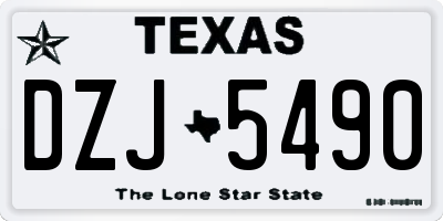 TX license plate DZJ5490