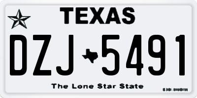 TX license plate DZJ5491