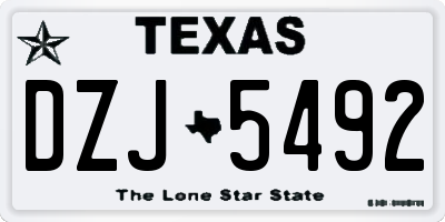 TX license plate DZJ5492