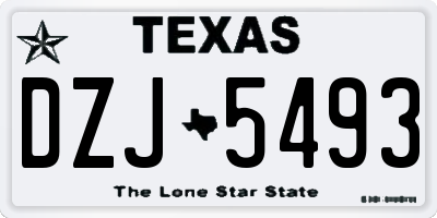 TX license plate DZJ5493