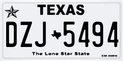 TX license plate DZJ5494