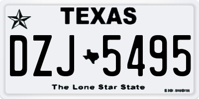 TX license plate DZJ5495